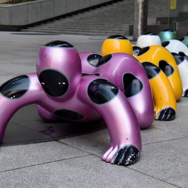 Shiotama crawling on all fours in NTV plaza.