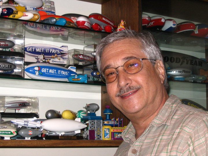 Airship Al alongside some of his models.