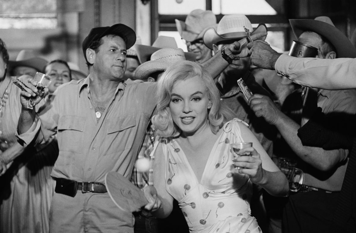 The next historical marker installed by the Virginia City chapter will commemorate the filming of <em>The Misfits</em>, a 1961 western starring Marilyn Monroe. This scene was filmed at Odeon Hall in Dayton, Nevada.