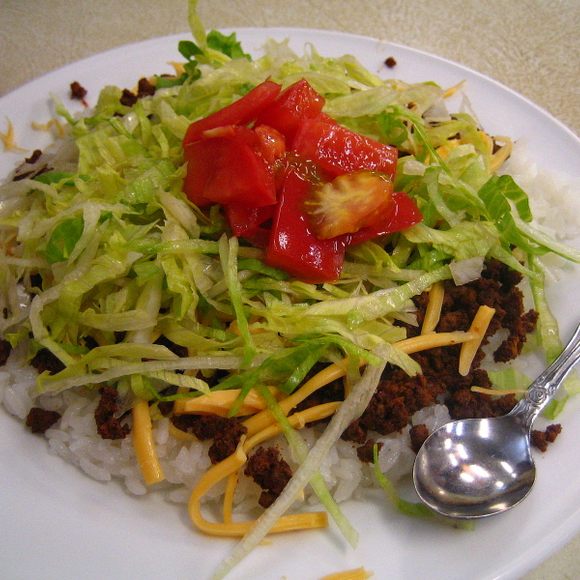 Taco rice at Jack's Steak House in Naha, Okinawa