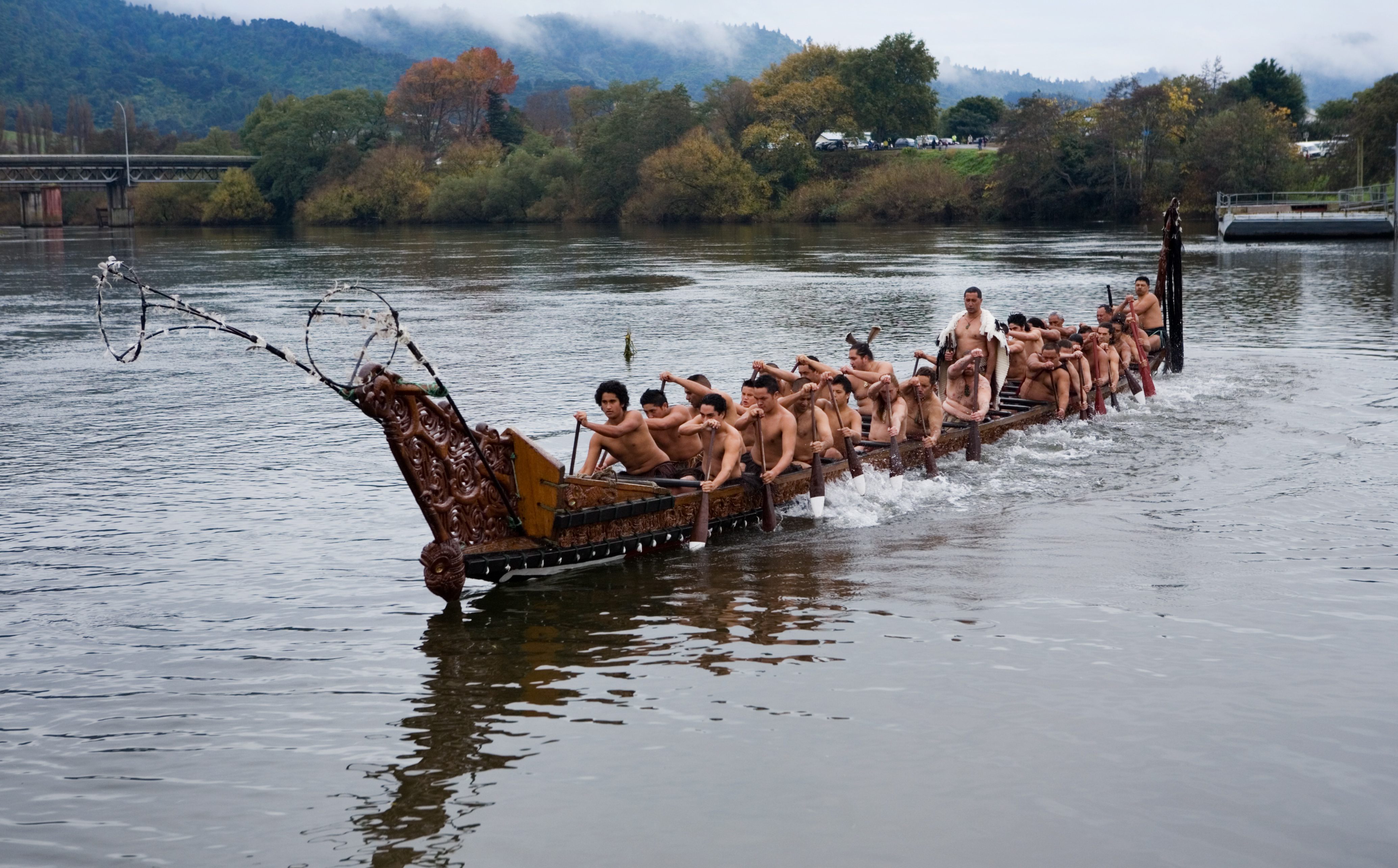 New Zealand Maori rowing ceremonial coreography