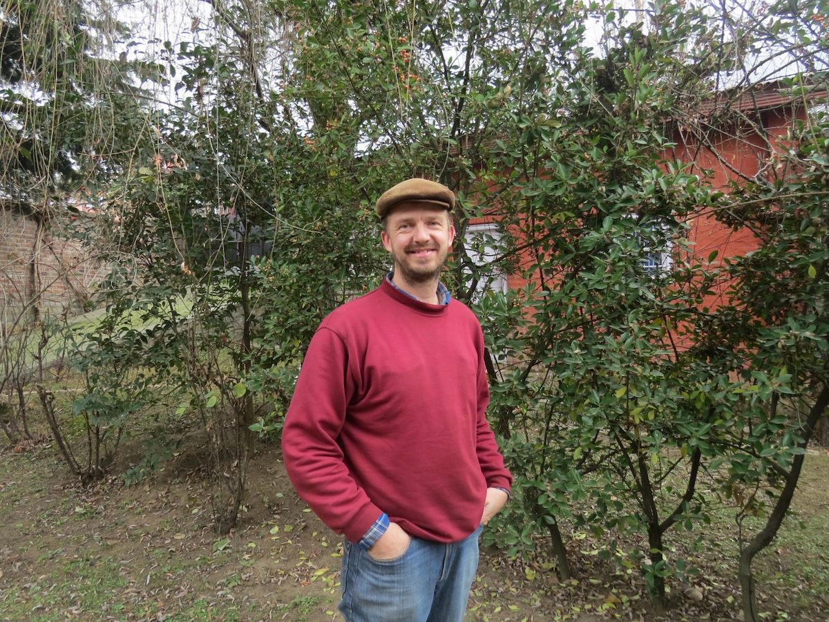 Chris Zandee outside his office in Srinagar.