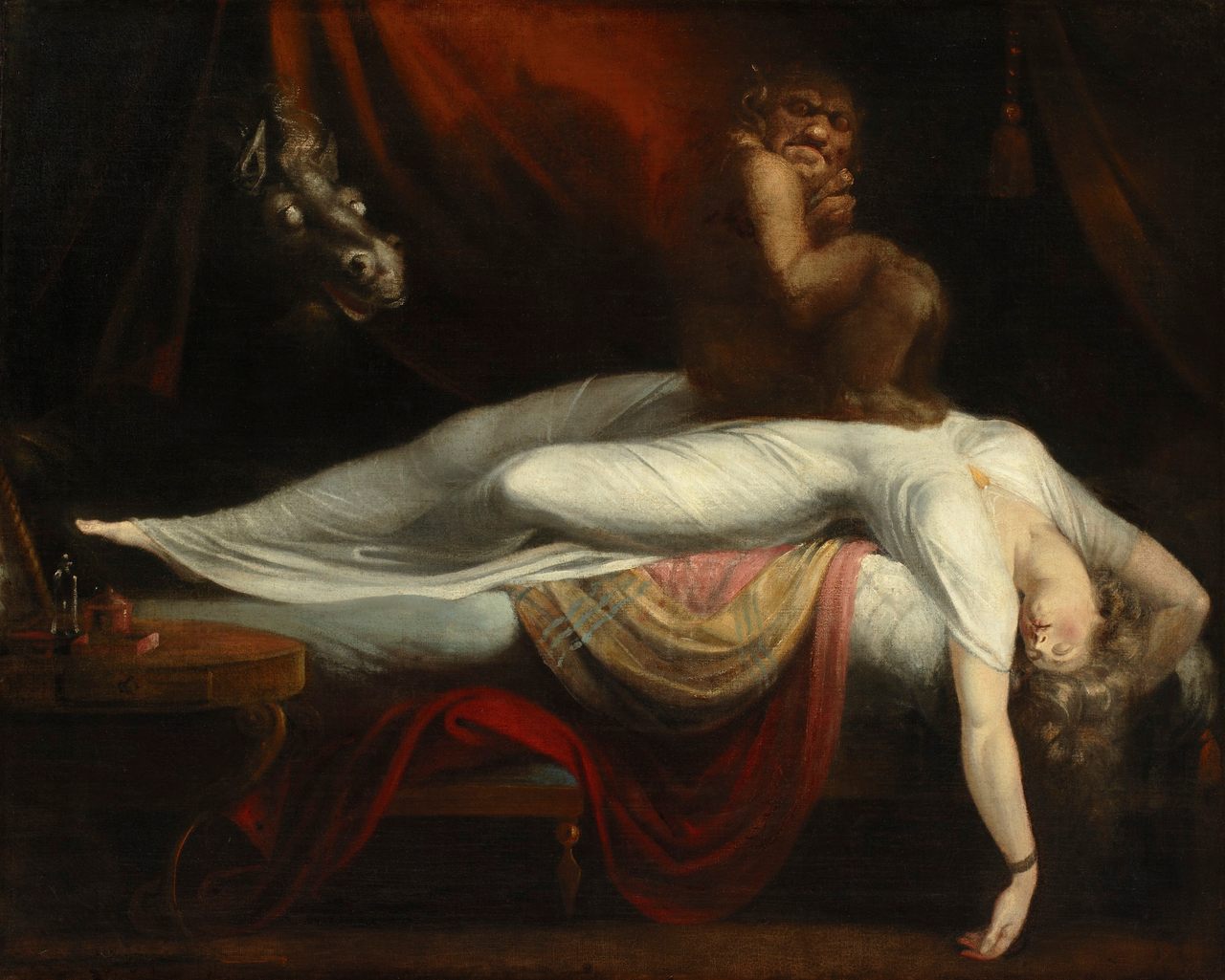 <em>The Nightmare</em> (1781) by Henry Fuseli taps into superstitions about sleep paralysis, a kind of parasomnia, or sleep disorder.