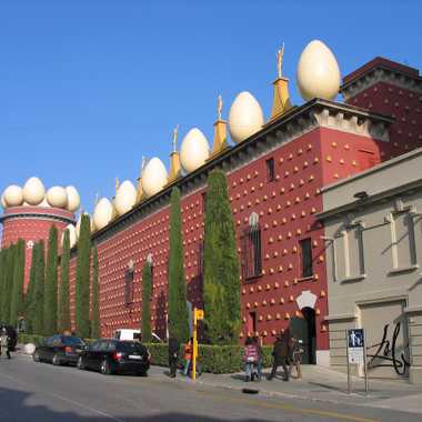 Eggs line the top of the building.