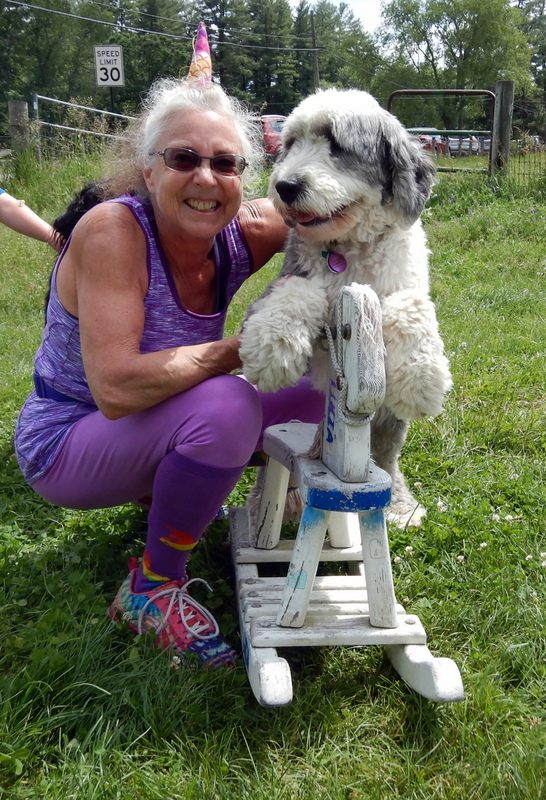 Boo Gershun helped her dog Lista take a ride.