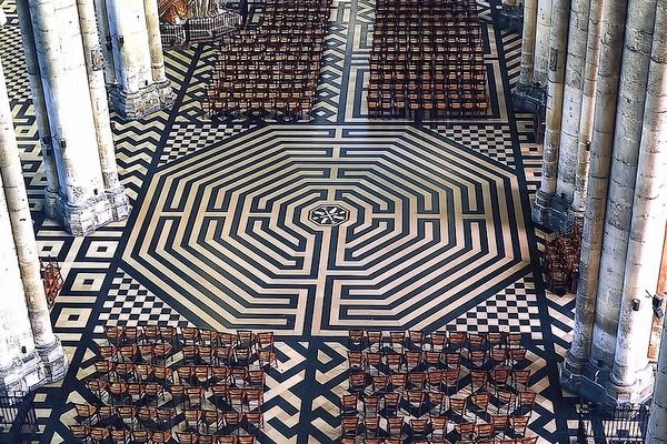 The labyrinth of Amiens Cathedral.