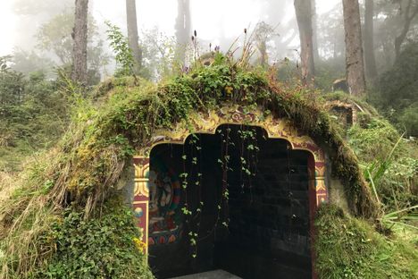 The meditation caves.