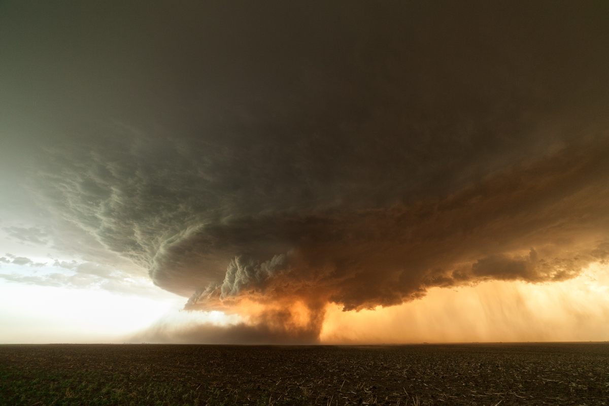A stunning supercell near Booker, Texas.