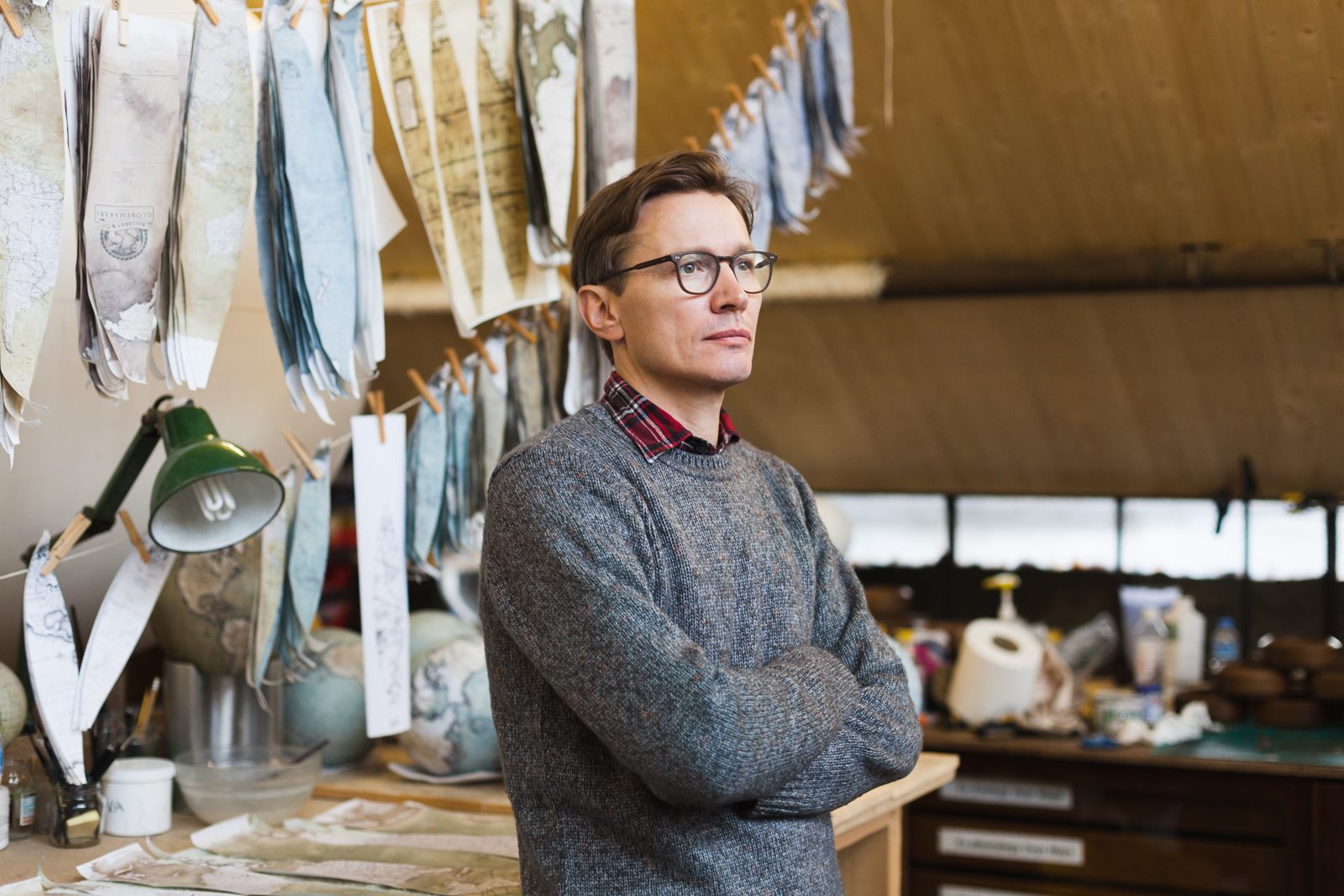 Peter Bellerby in his studio by Ana Santl.