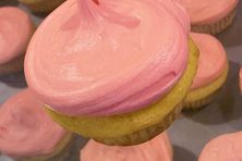 Pink buttercream frosted ScottCake