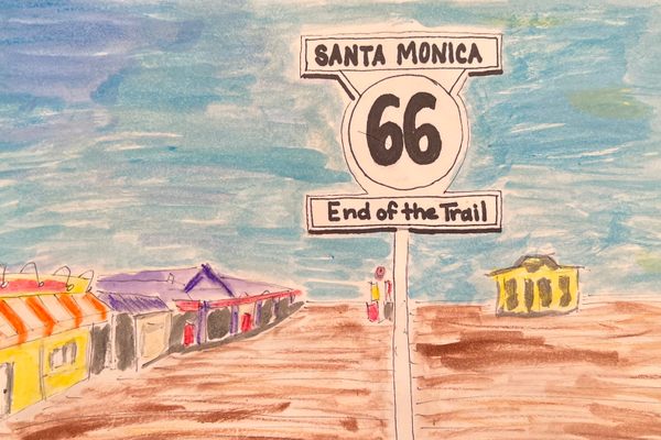“66号公路尽头指示牌”，加州圣莫尼卡。