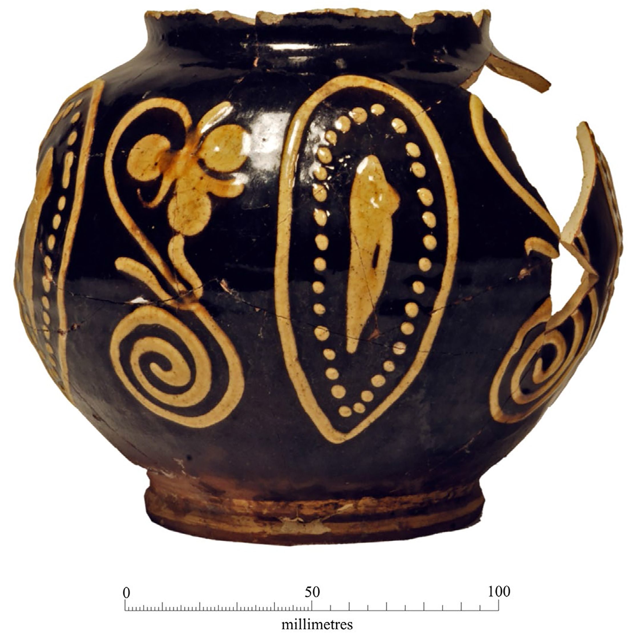 A post-medieval-style earthenware cup.