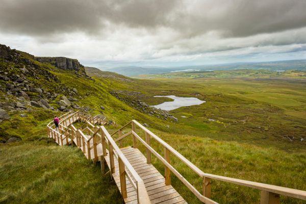 The "stairway to heaven" offers sweeping views over the bogland.