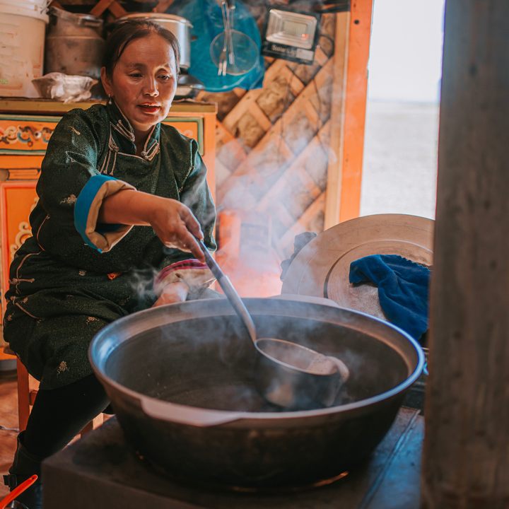 Local preparing Mongolian airag.