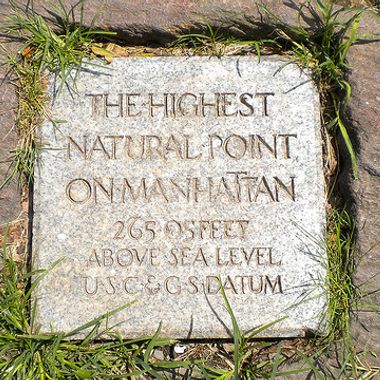 Manhattan Highest Natural Point Stone Plaque