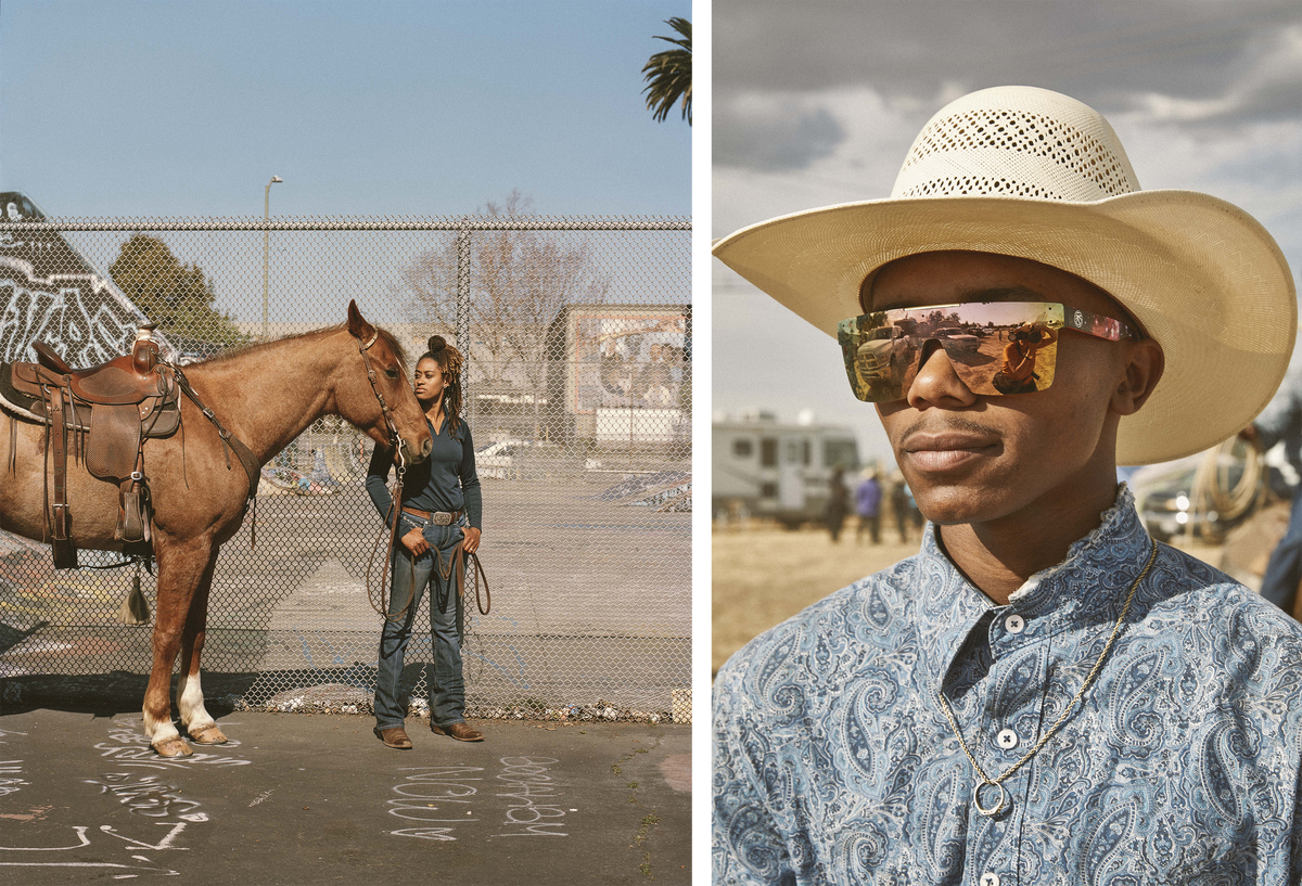 In June 2020, Brianna Noble (left) rode her horse, Dapper Dan, in a Black Lives Matter protest in downtown Oakland. 