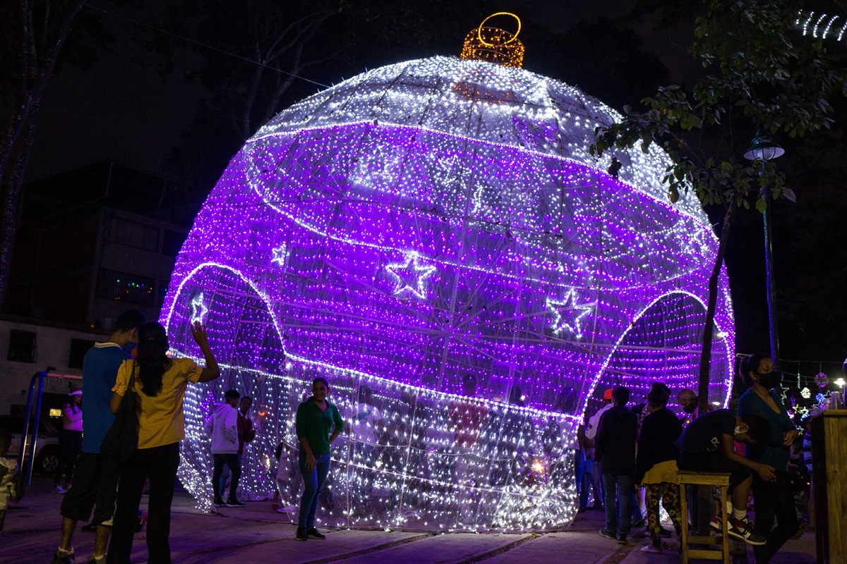 An oversized ornament in Caracas, Venezuela.
