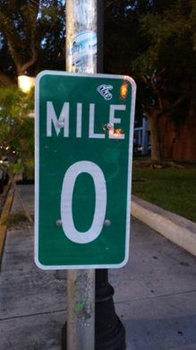 Key West License Plate Tag Historic KW Mile Marker 0 Sign 