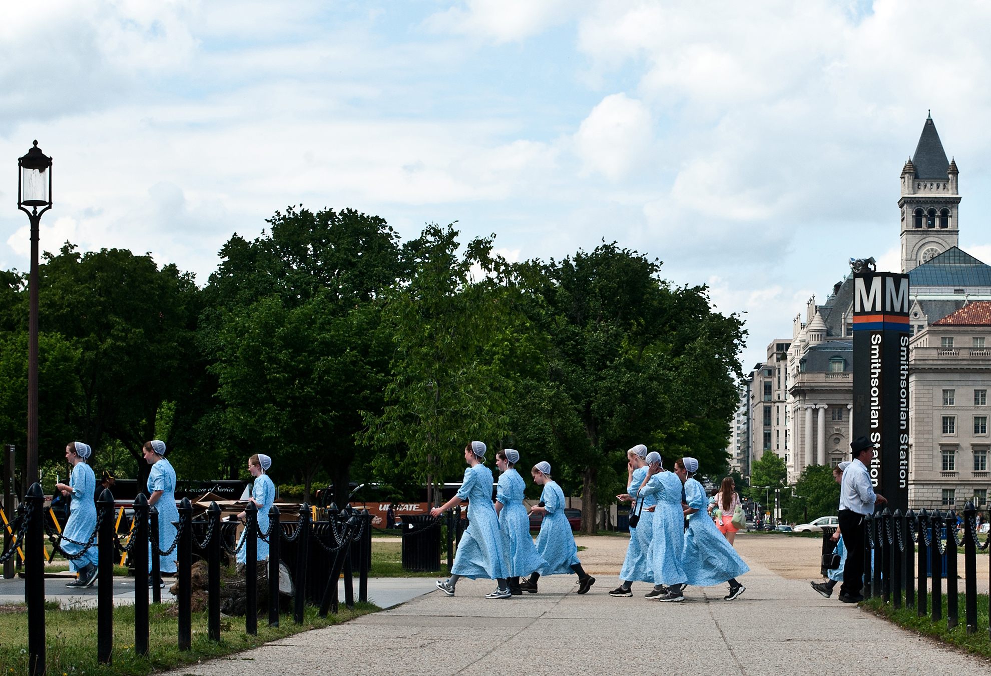 Amish girls on the Mall in Washington, D.C.