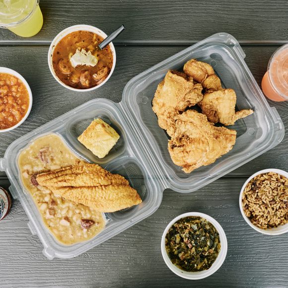 Everything at Li’l Dizzy’s Cafe is served in takeout containers.