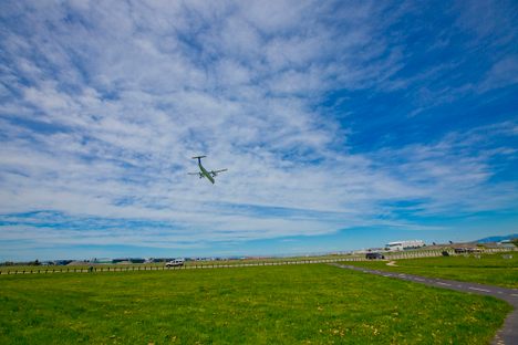 Plane landing.