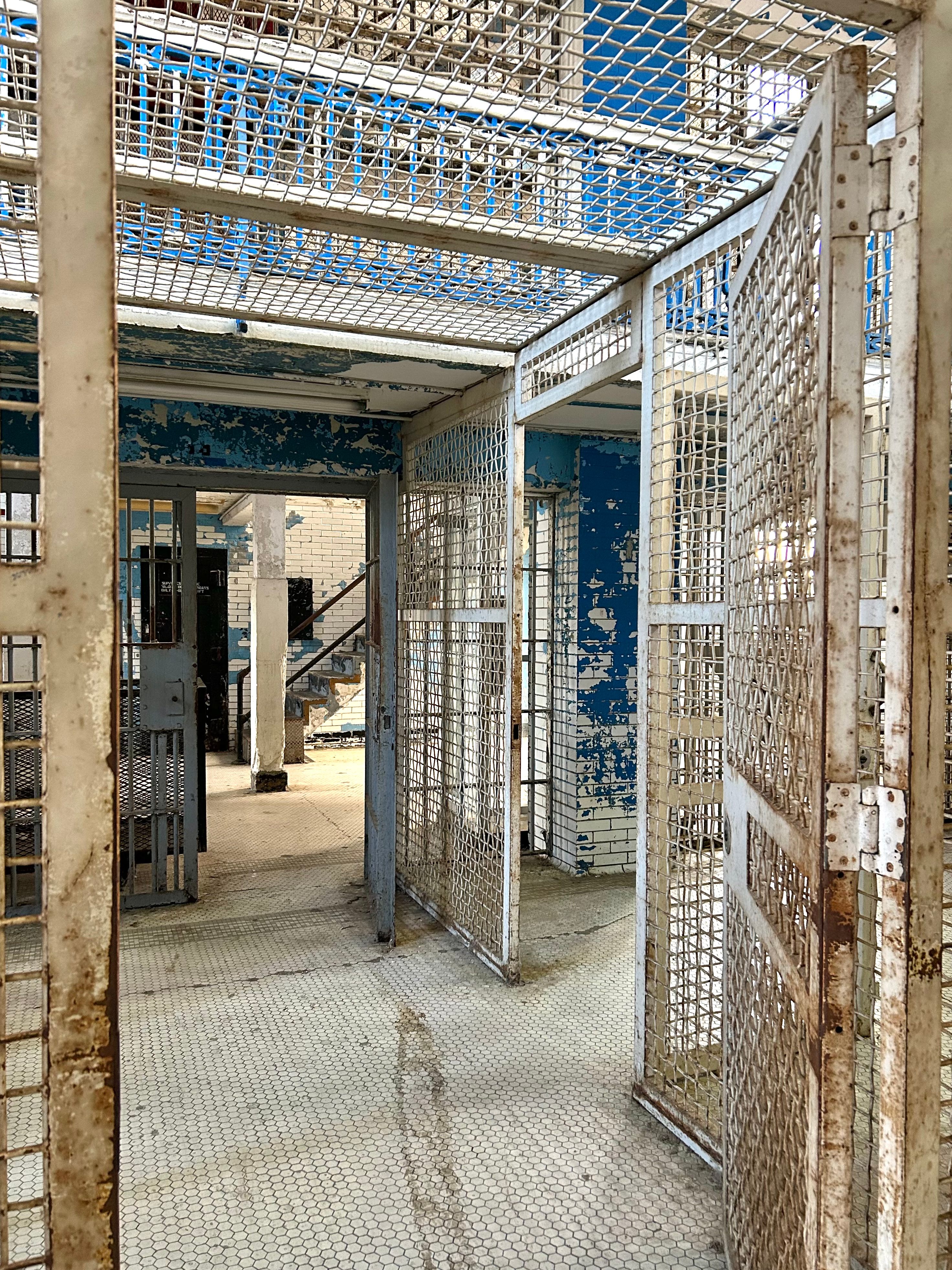 Additional security cages were installed in House 3 after the 1954 inmate riots.
