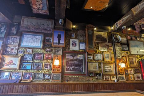 Every inch of the wall is covered in history.