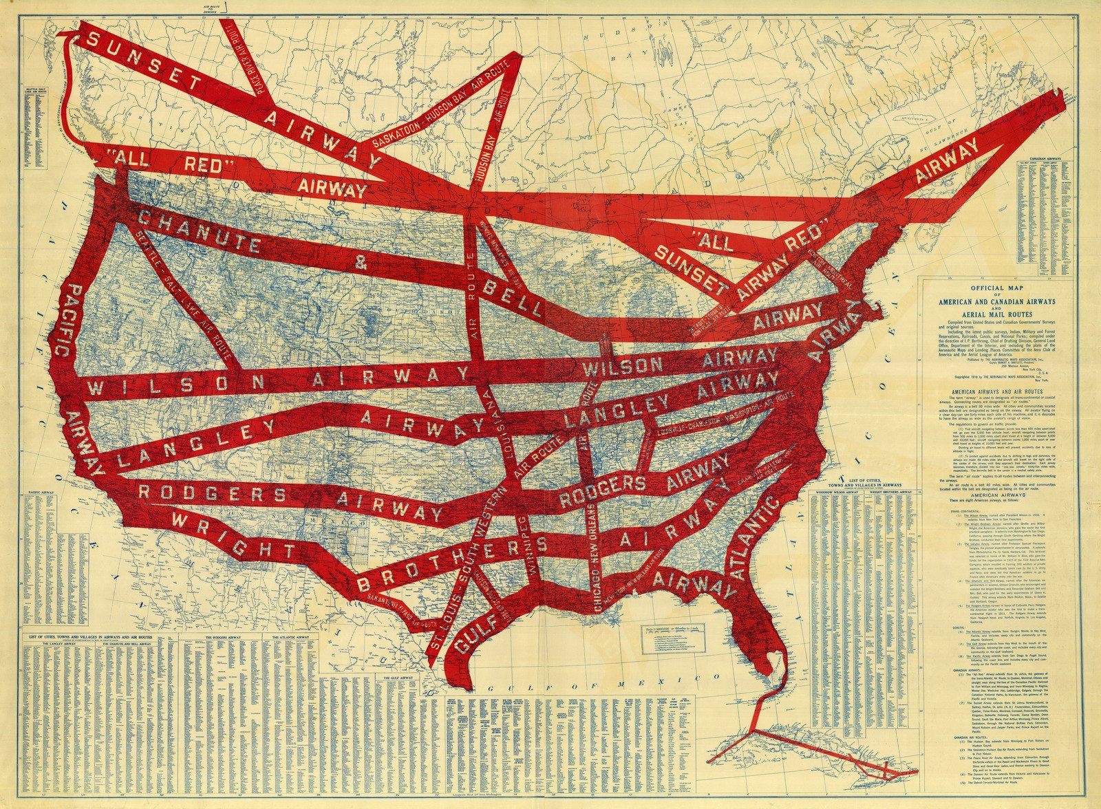 American and Canadian airways routes, from the NOAA Office of Coast Survey Historical Map & Chart Collection.