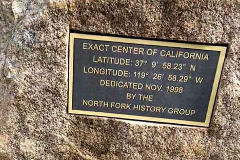 Exact center of California north fork.