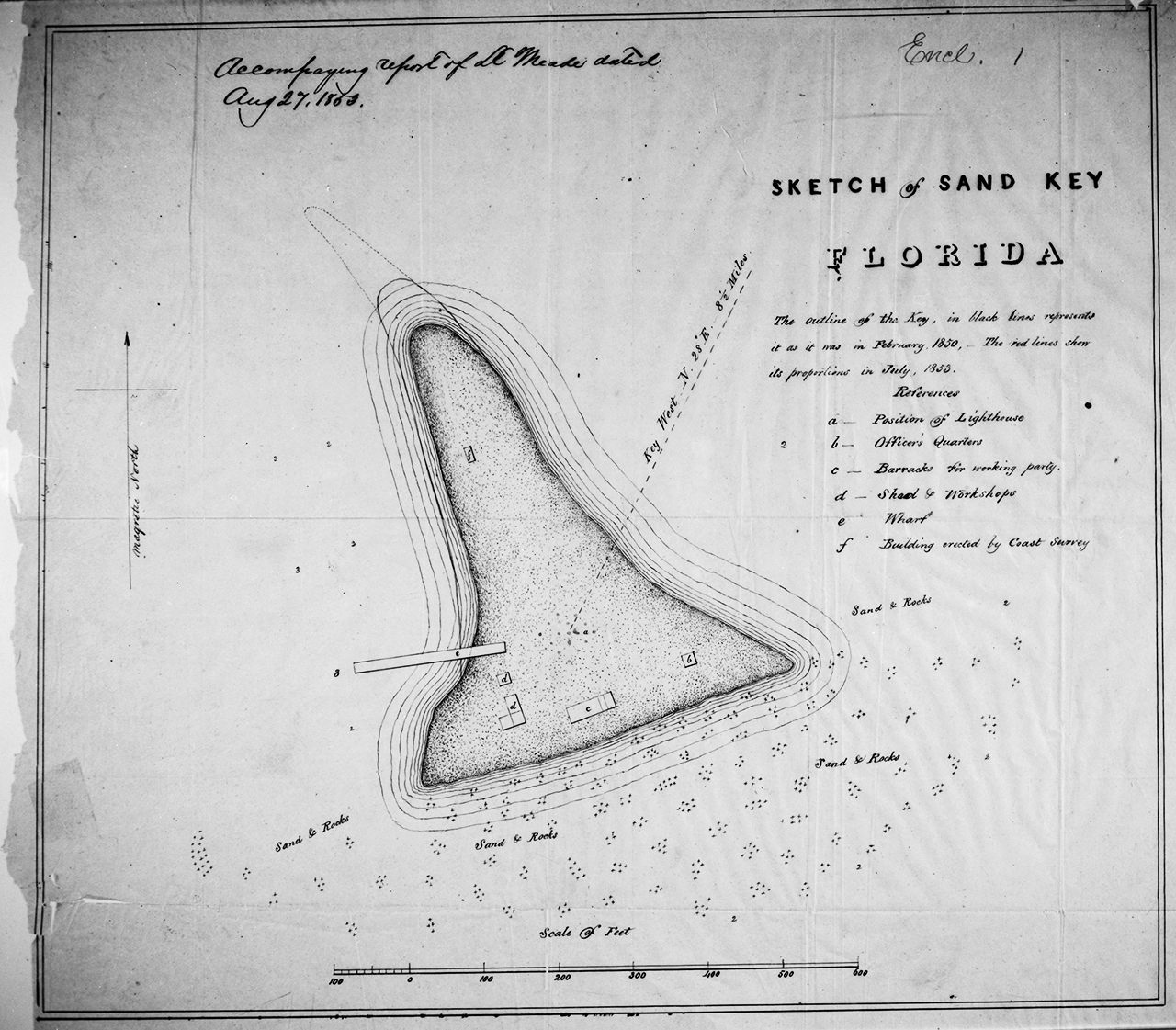 A sketch of Sand Key, circa 1853.