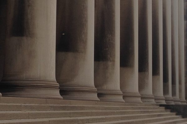Uncleaned parts of the columns. 