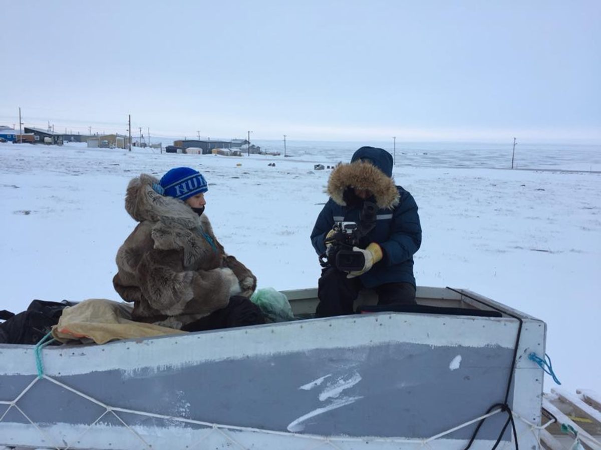 Frigid temperatures can make filming a challenge.
