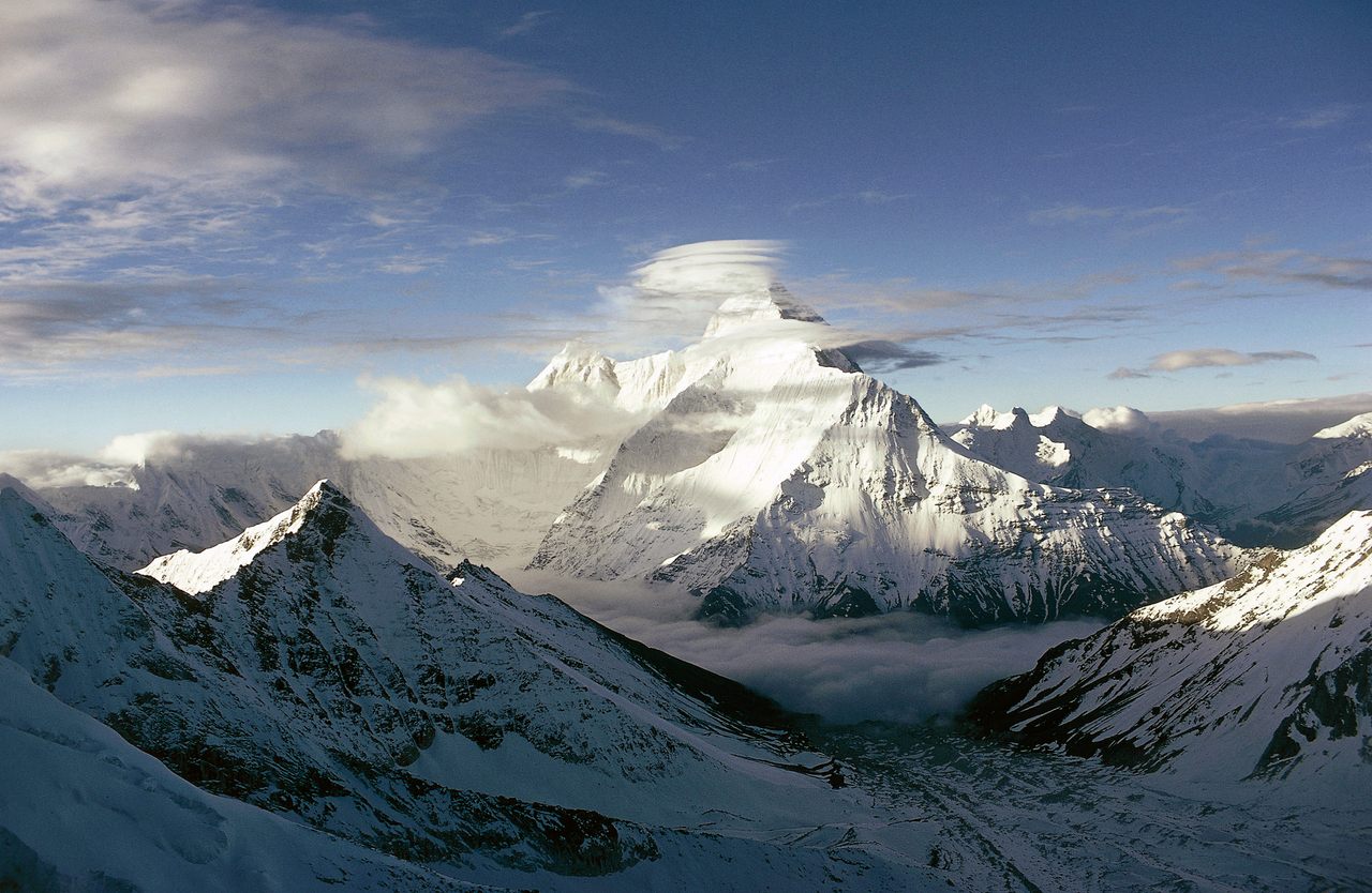 India's Nanda Devi, once thought to be the world's tallest mountain, tops out at 25,643 feet, more than 3,000 feet shorter than Mt. Everest.