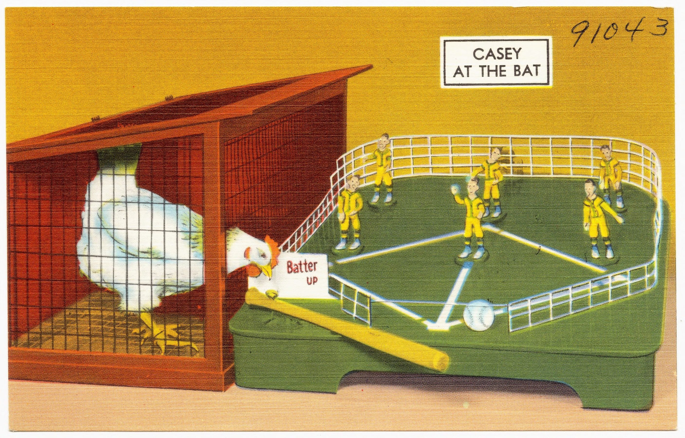 "Casey at the Bat," a vintage I.Q. Zoo postcard