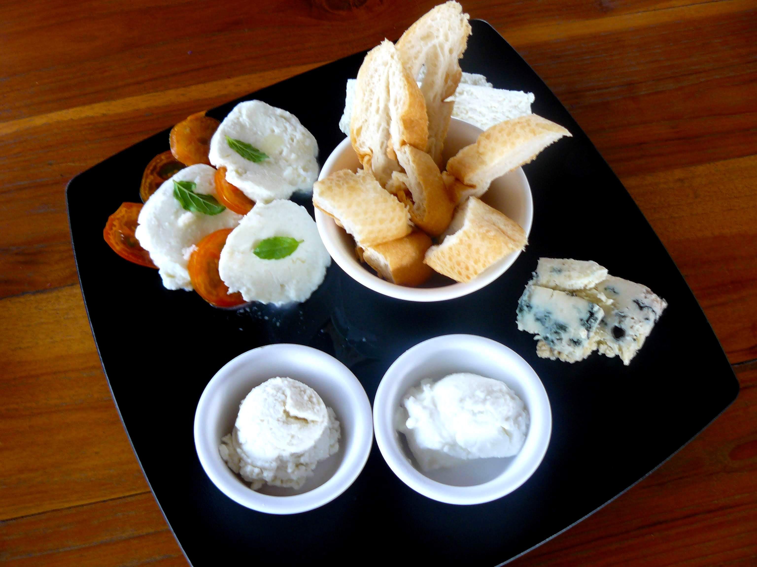 The cheese plate pictured at Laos Buffalo Dairy's cafe.