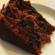 A slice of black cake baked by Mrs. Annemarie Charles, from San Fernando, Trinidad.