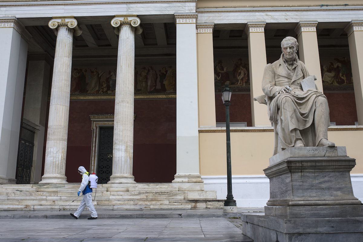National Library of Greece, Athens, April 1, 2020.