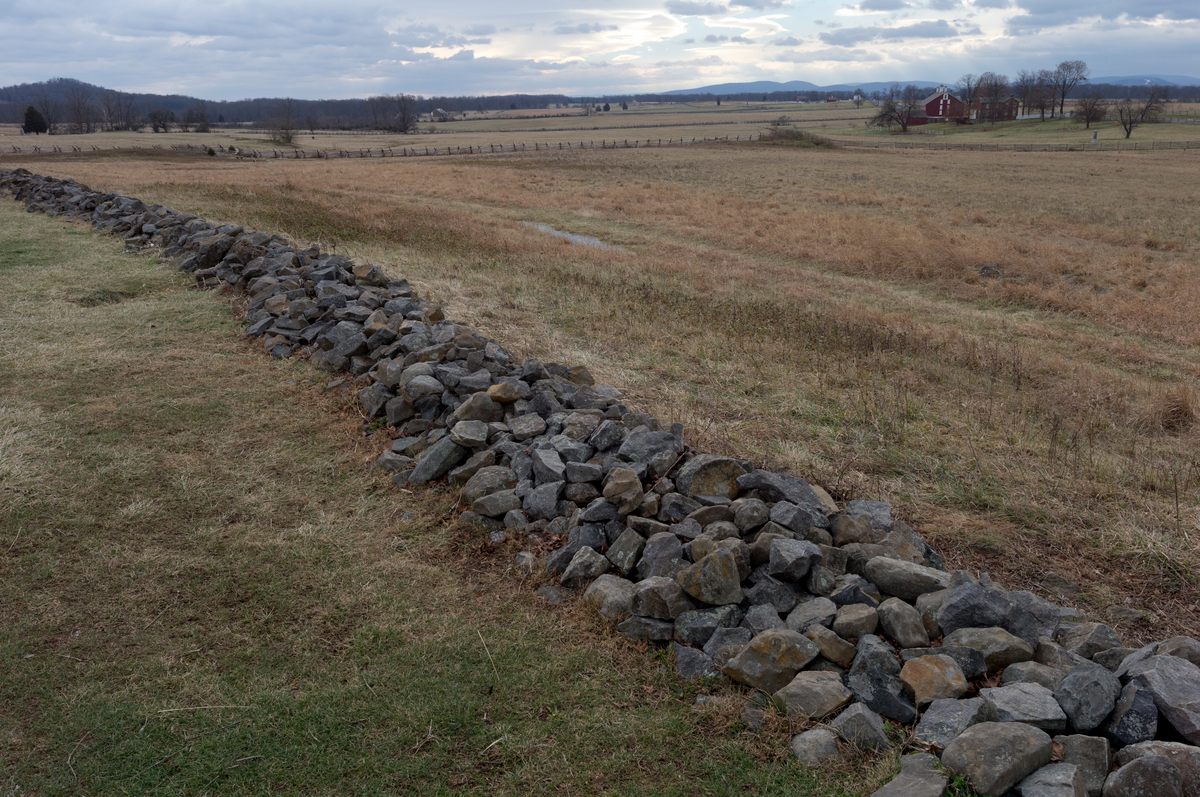 The Angle, where two small stone walls met in a farmer’s field, was the bloodiest spot during the Battle of Gettysburg in the American Civil War.