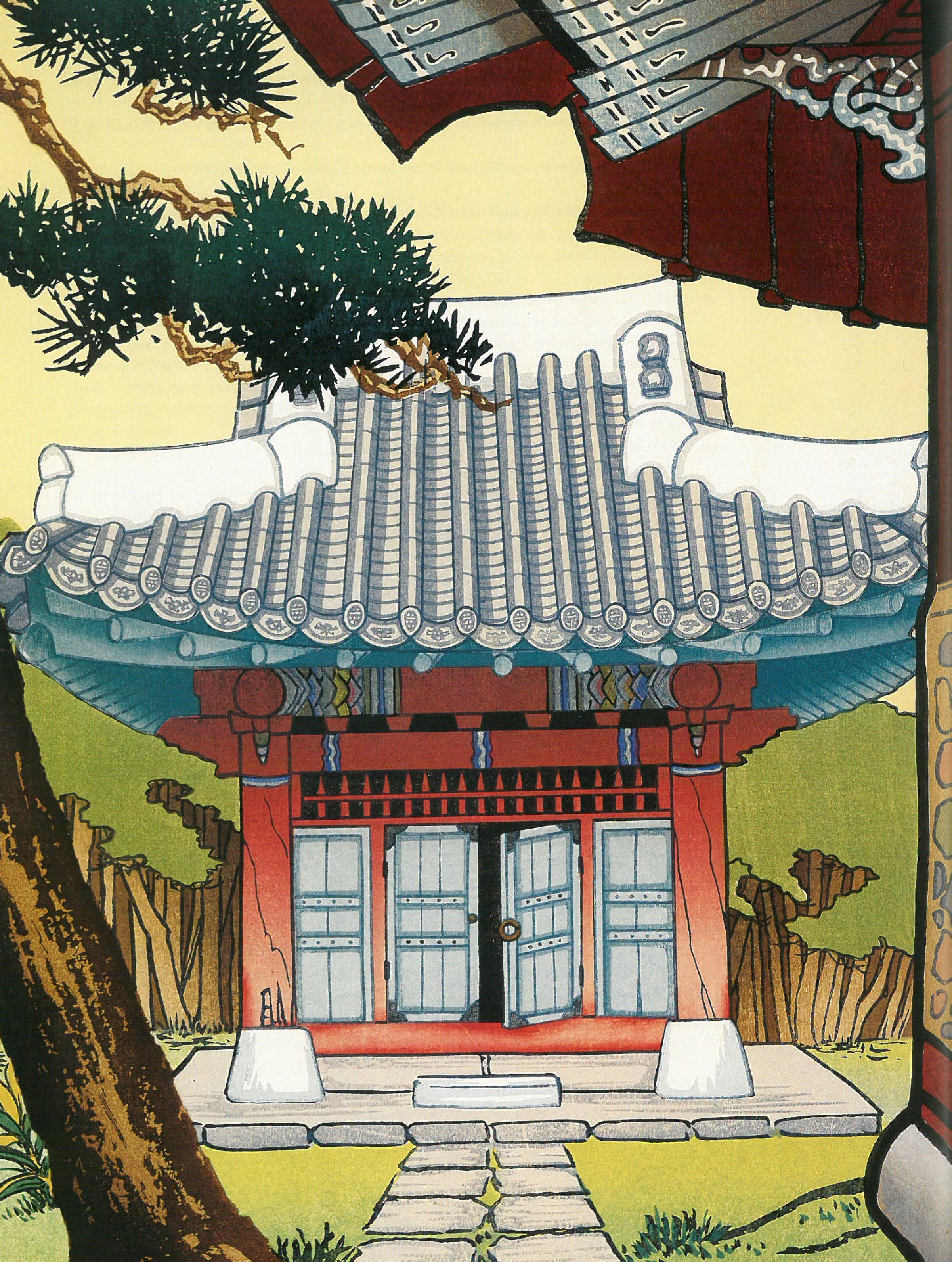 <em>A Korean Shrine</em>, printed 1928.