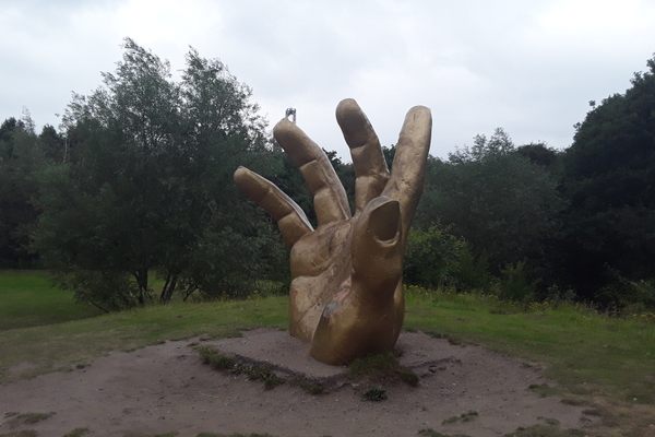 The Golden Hand Sculpture 