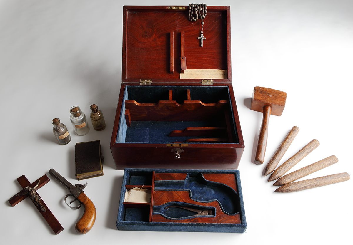 A vampire killing kit from the Royal Armories in Leeds, not quite as vintage as some might think. 