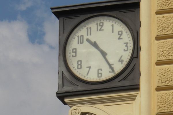 The clock showing the time of the bombing.