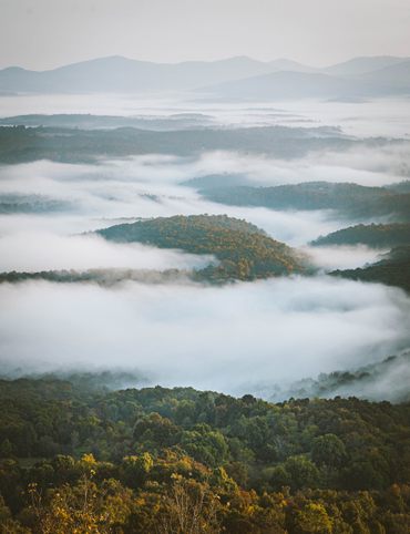 Epic views of the “Grand Canyon of the Ozarks” along the Scenic 7 Byway in Jasper, Arkansas. 