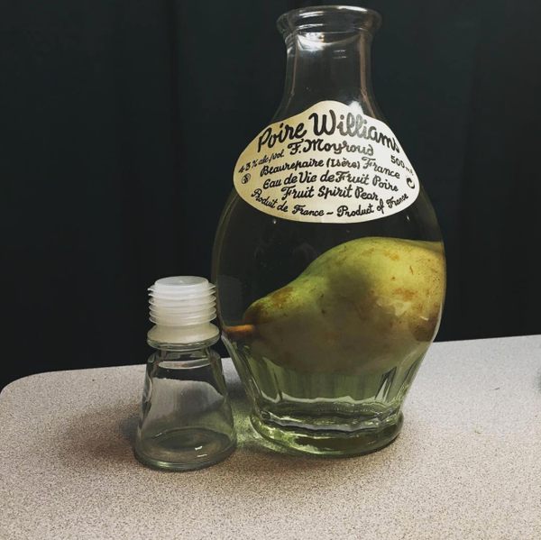 Vintage green glass pear fruit Made in Sweden