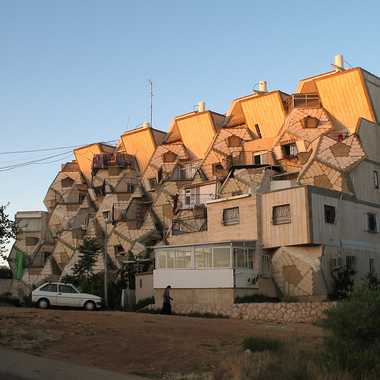 The Ramot Polin housing project, commonly called "The Honey Bee Hive House"
