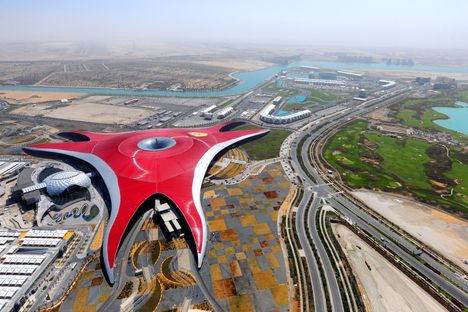 Aerial view of Ferrari World