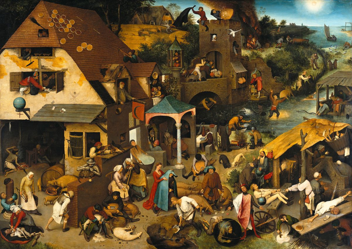 "Netherlandish Proverbs" by Pieter Bruegel the Elder, 1559.