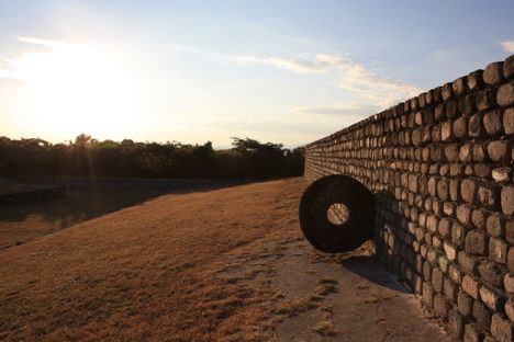 Tlachtemalácatl, the round stone on which points for the Mesoamerican Ball Game were scored