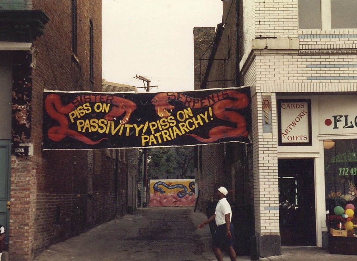 The entrance to a Sister Serpents show.