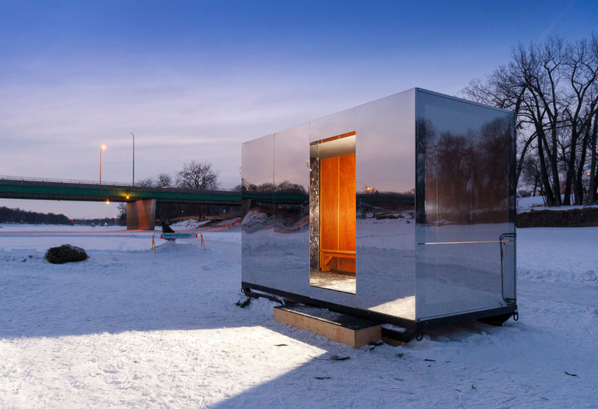 "Mirror Cloaking," from 2015, uses the landscape as decoration.